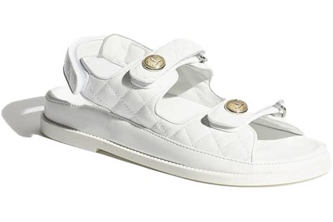 chanel quilted sandals white|Chanel wedge sandals 2022.